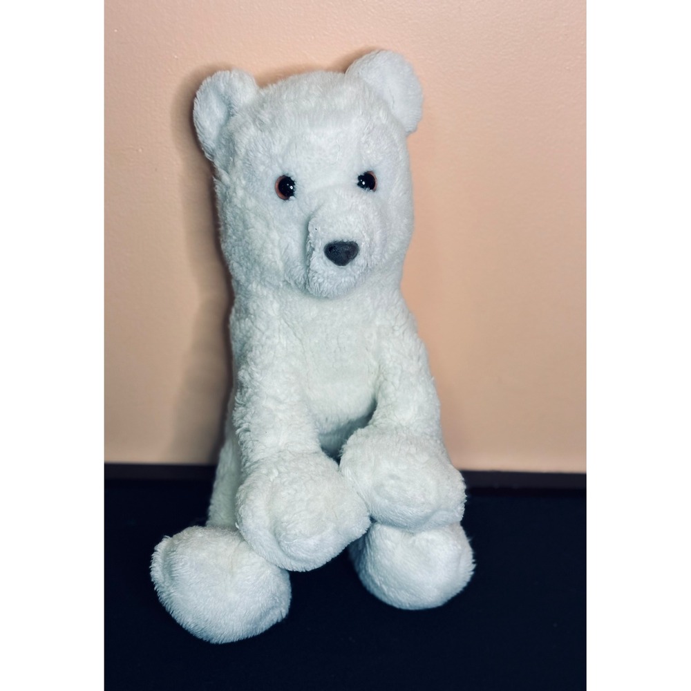 Vintage 1984 Dakin White Polar Bear Stuffed Animal Plush 12 Inch Retro San Fran